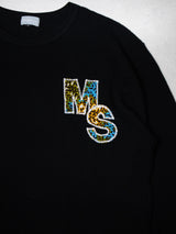 パッチワークMSサーマルロングTシャツ/BLACK.L2