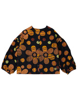 裏地付きノーカラージャケットシャツ/BLACKFROWER