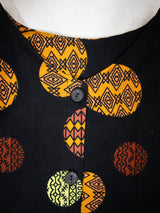 裏地付きノーカラージャケットシャツ/BLACKFROWER