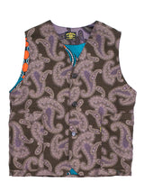 イタリア製ジャガード織VEST/BROWNPURPLE