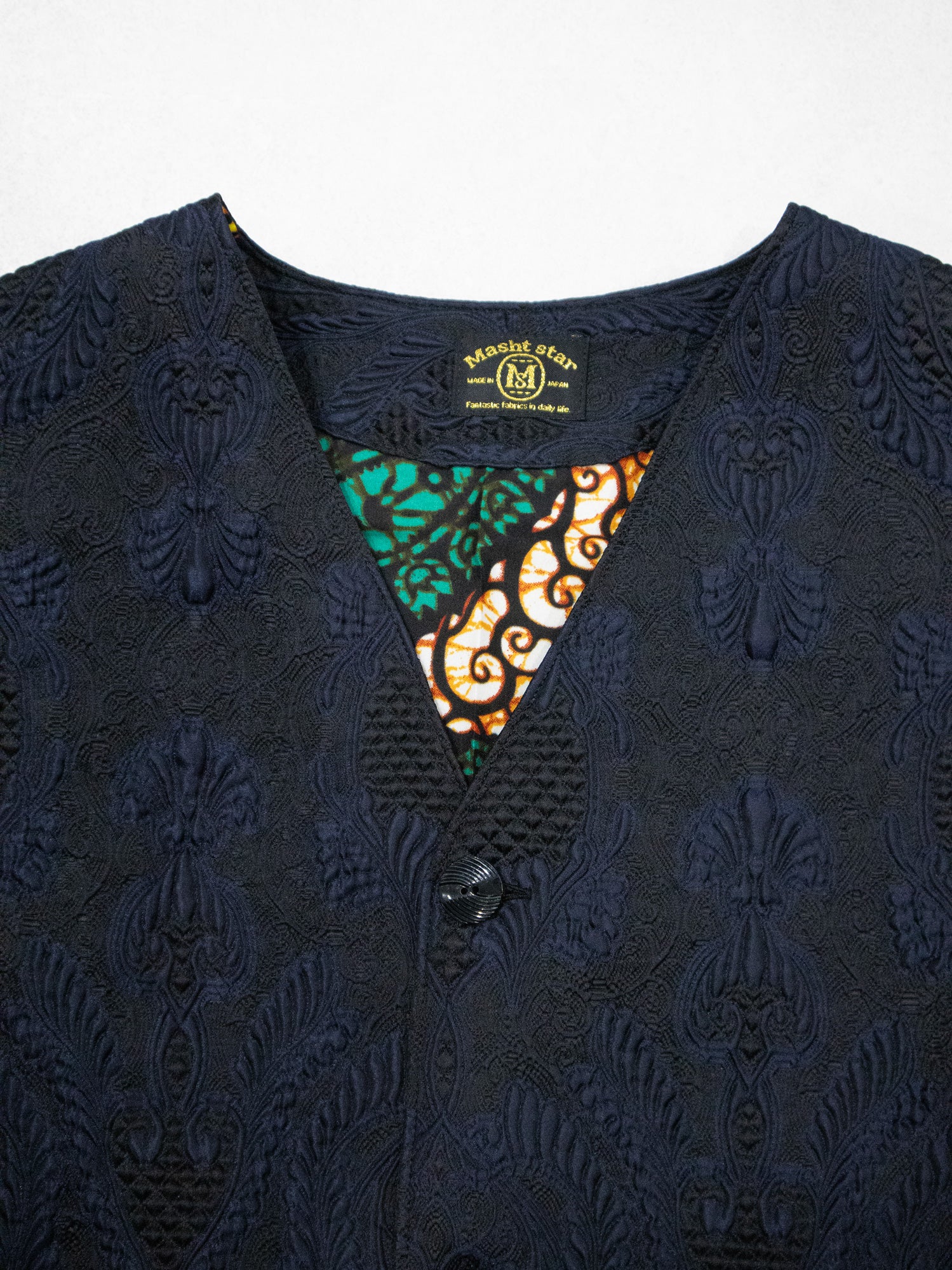 ヨーロッパ製ジャガード織VEST/BLUE