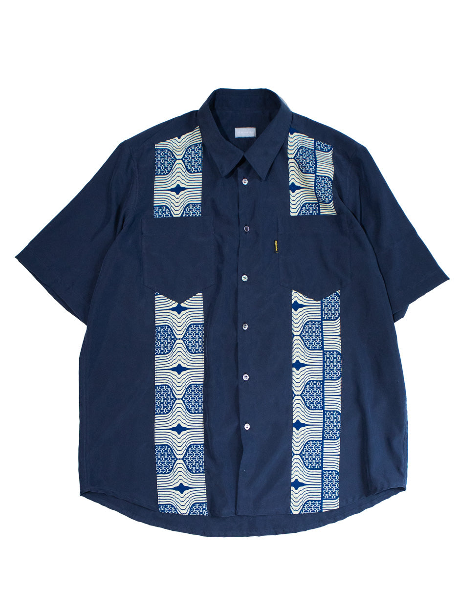 Masht starマシットスター Cubaアフリカン半袖シャツ【FREE】【MSHA82502】 Men's】Cubaアフリカン半袖シャツ／NAVY×BLUE – masht star
