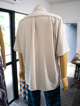 【Men's】Cubaアフリカン半袖シャツ／GRAY×BAMBOO1