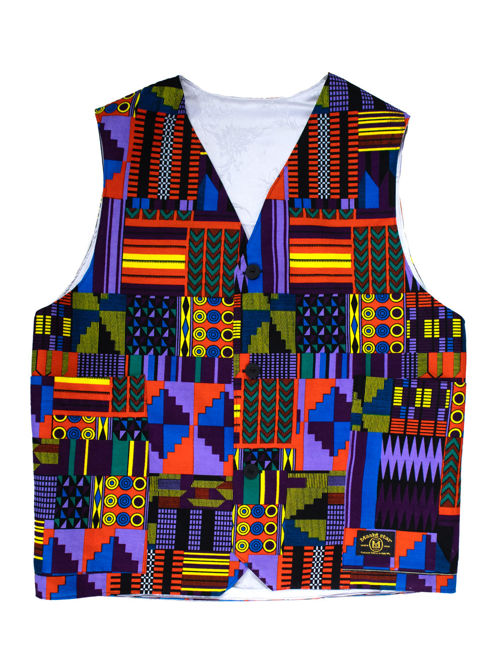 リバーシブルサテンVEST／MULTI COLOR