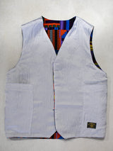 リバーシブルサテンVEST／MULTI COLOR