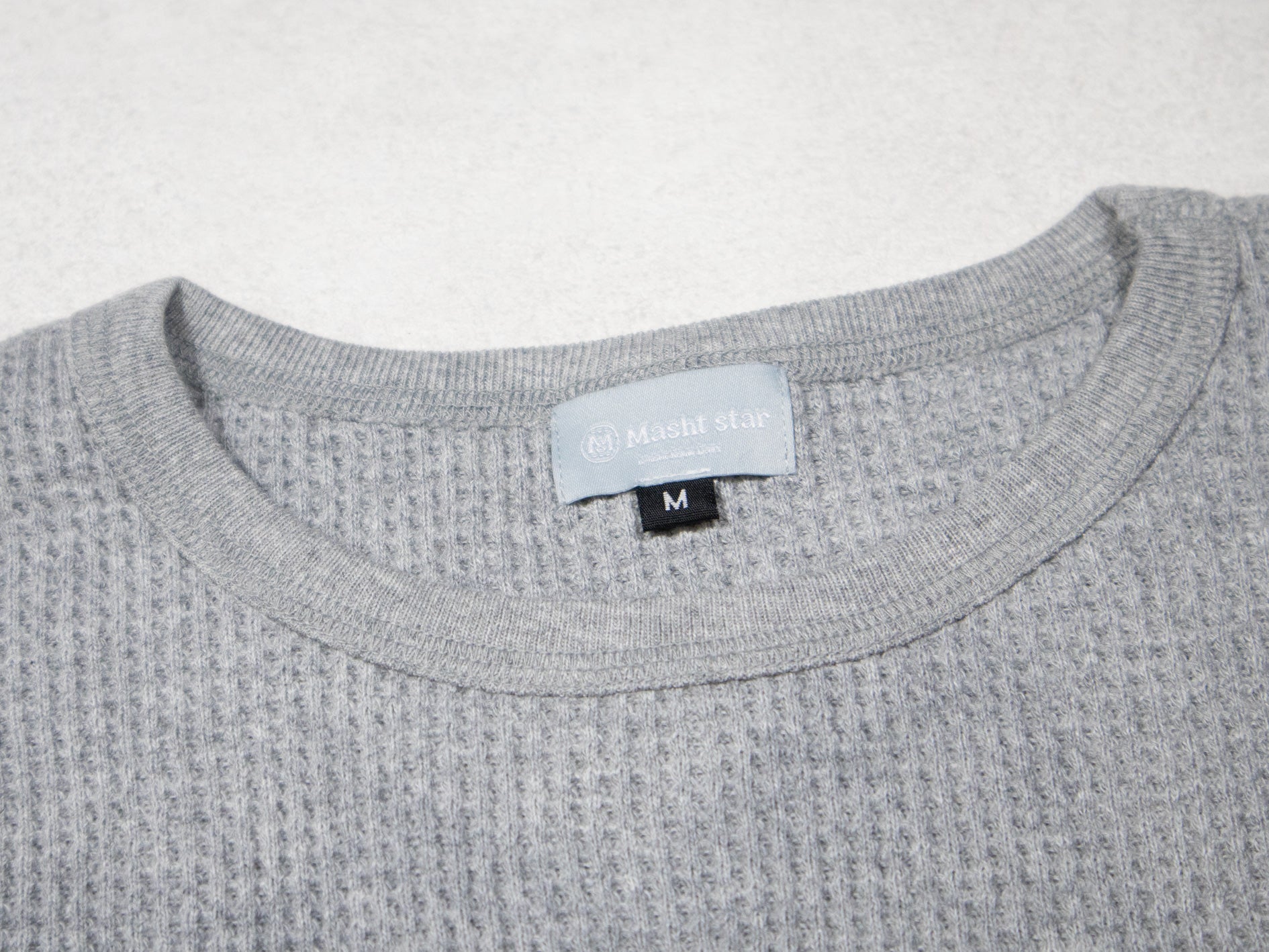 パッチワークMSサーマルロングTシャツ／GRAY・L