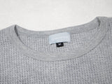 パッチワークMSサーマルロングTシャツ／GRAY・L