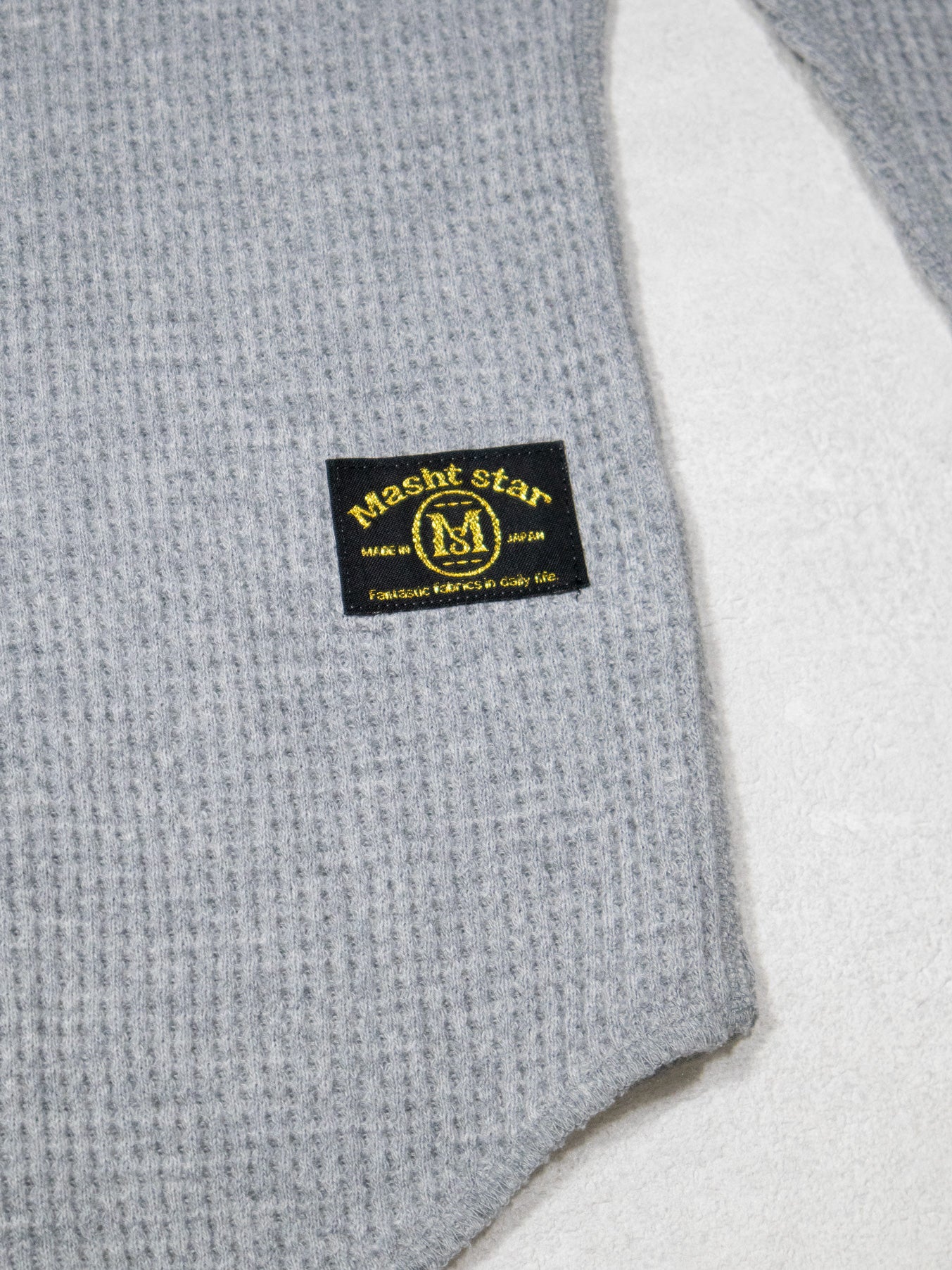 パッチワークMSサーマルロングTシャツ／GRAY・エンジ