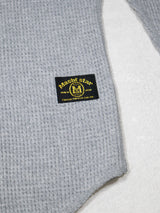パッチワークMSサーマルロングTシャツ／GRAY・エンジ