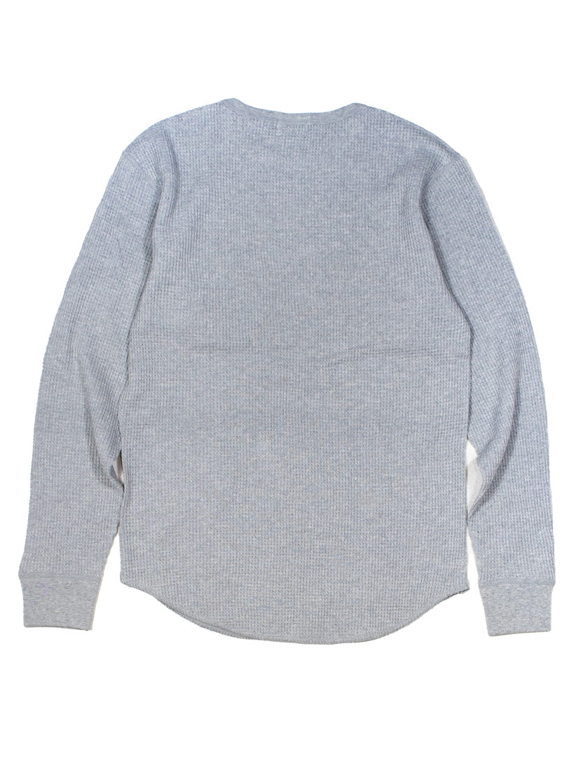 パッチワークMSサーマルロングTシャツ／GRAY・エンジ