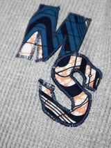 パッチワークMSサーマルロングTシャツ／GRAY・L