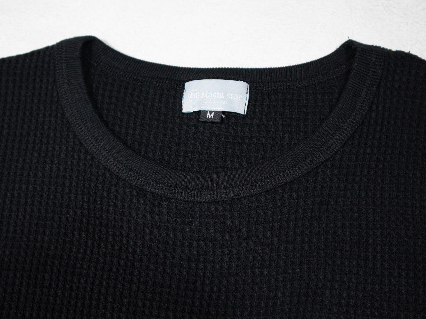 パッチワークMSサーマルロングTシャツ／BLACK.M2