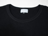 パッチワークMSサーマルロングTシャツ／BLACK.M2