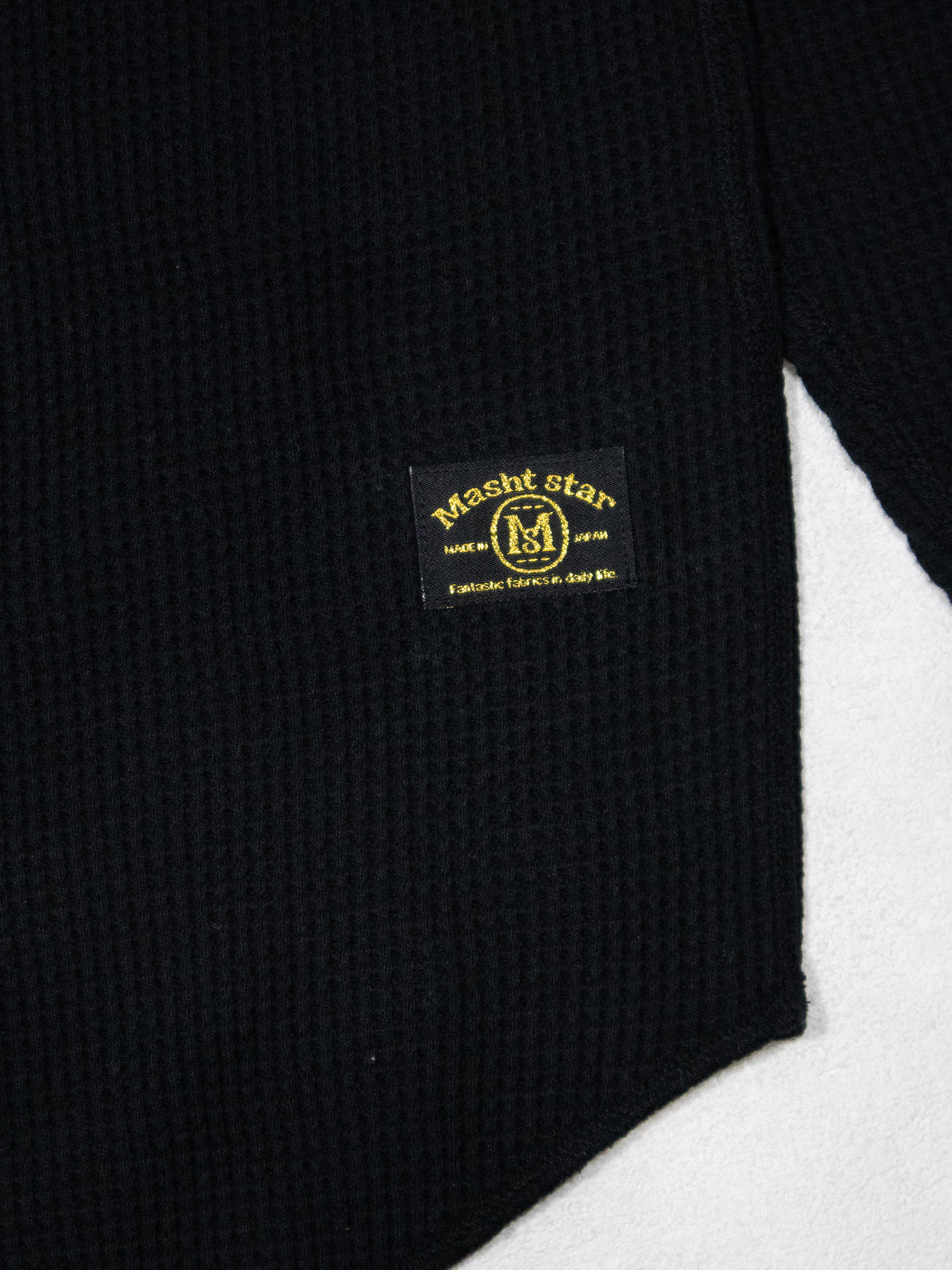 パッチワークMSサーマルロングTシャツ／BLACK.L2