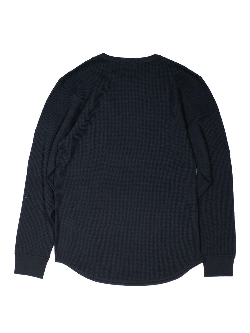 パッチワークMSサーマルロングTシャツ／BLACK.L2