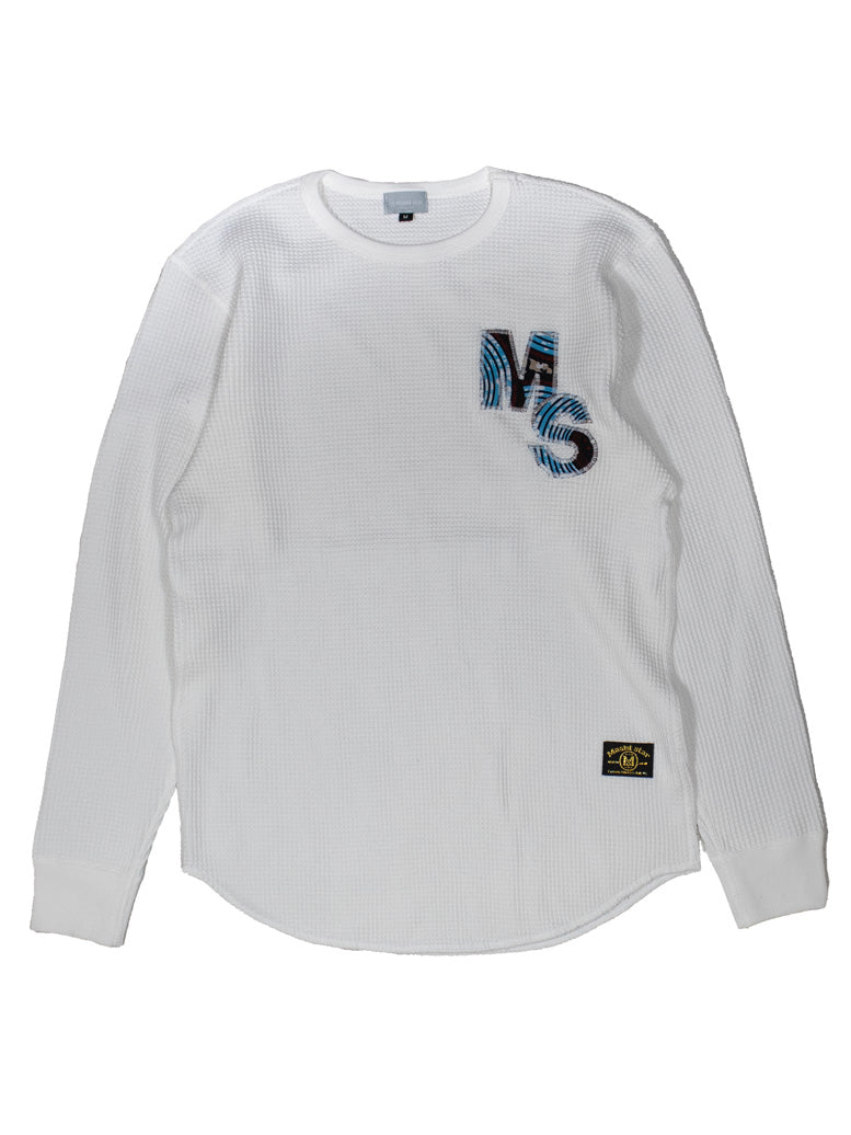 パッチワークMSサーマルロングTシャツ／WHITE.M