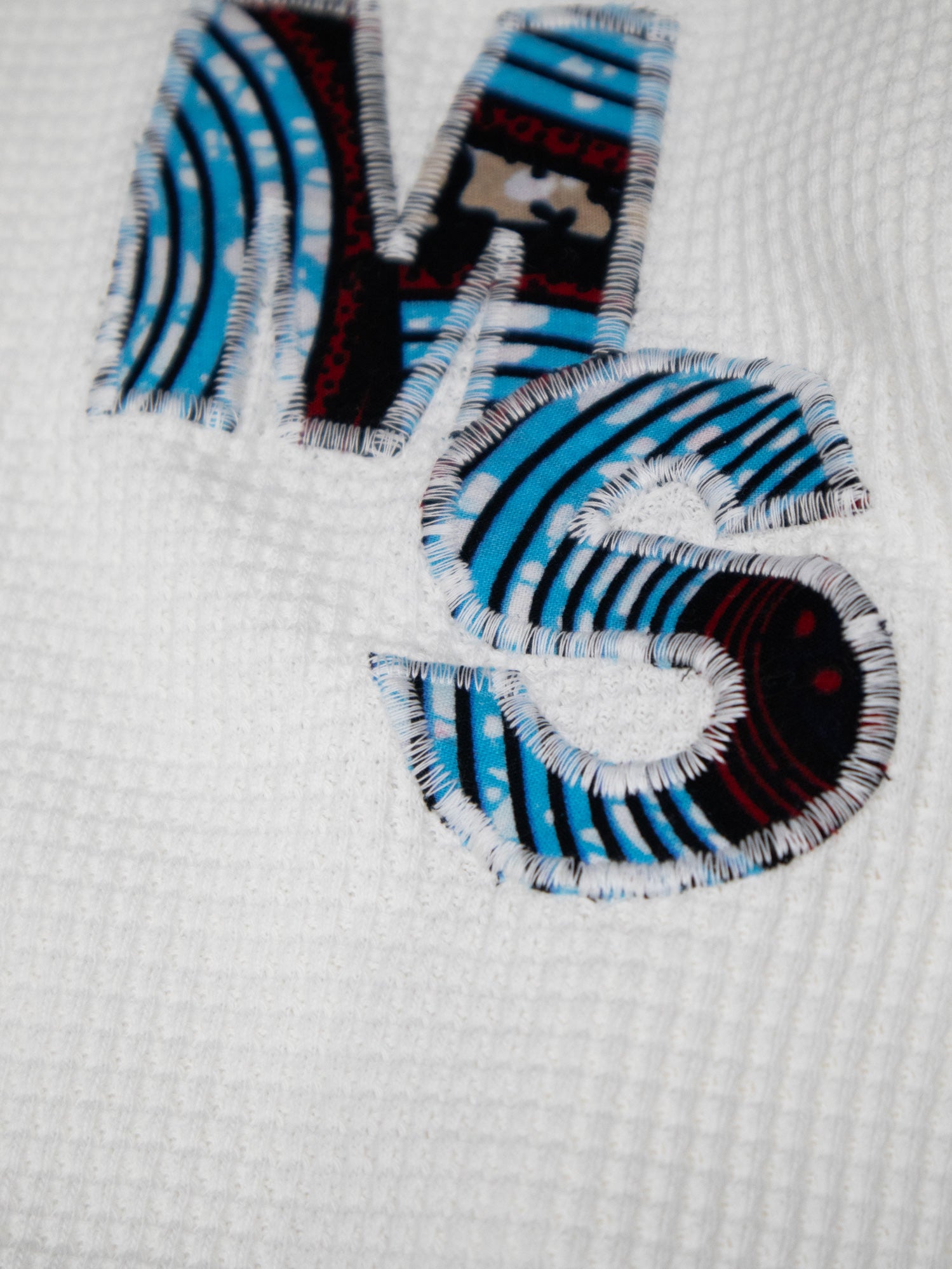 パッチワークMSサーマルロングTシャツ／WHITE.M