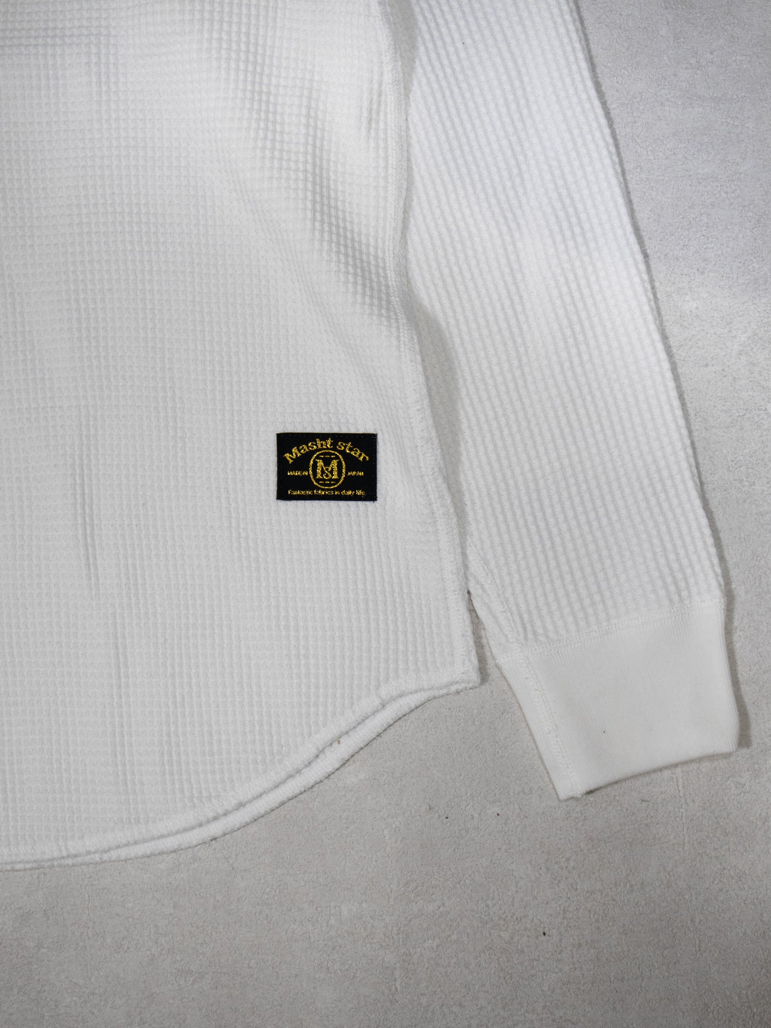 パッチワークMSサーマルロングTシャツ／WHITE.M