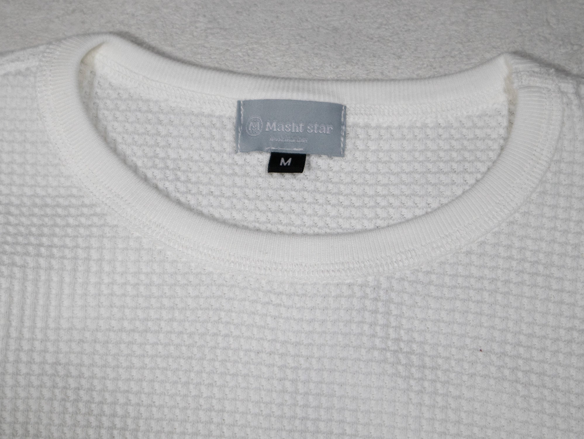 パッチワークMSサーマルロングTシャツ／WHITE.M