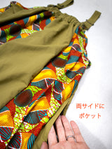 サスペンダーワンピースPATCHWORK／KAH・YELLOW