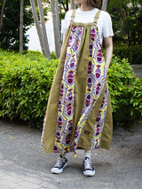 サスペンダーワンピースPATCHWORK／KAH・YELLOW