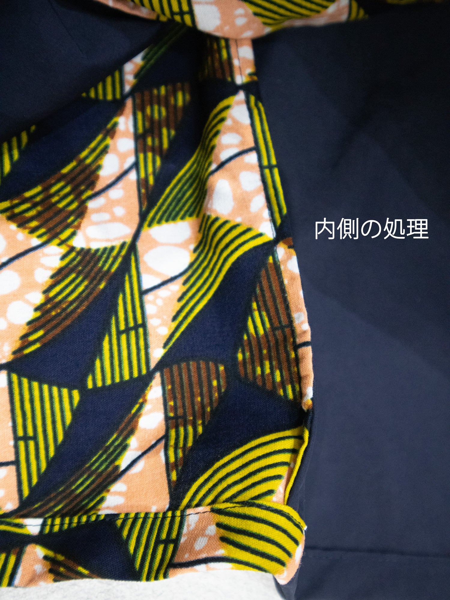 撥水サスペンダーワンピースPATCHWORK／NVY・ACORN