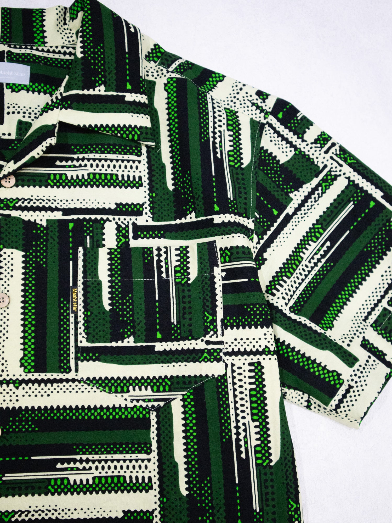 【Men's】アフリカンオープンカラーシャツ／GREENGIOMET