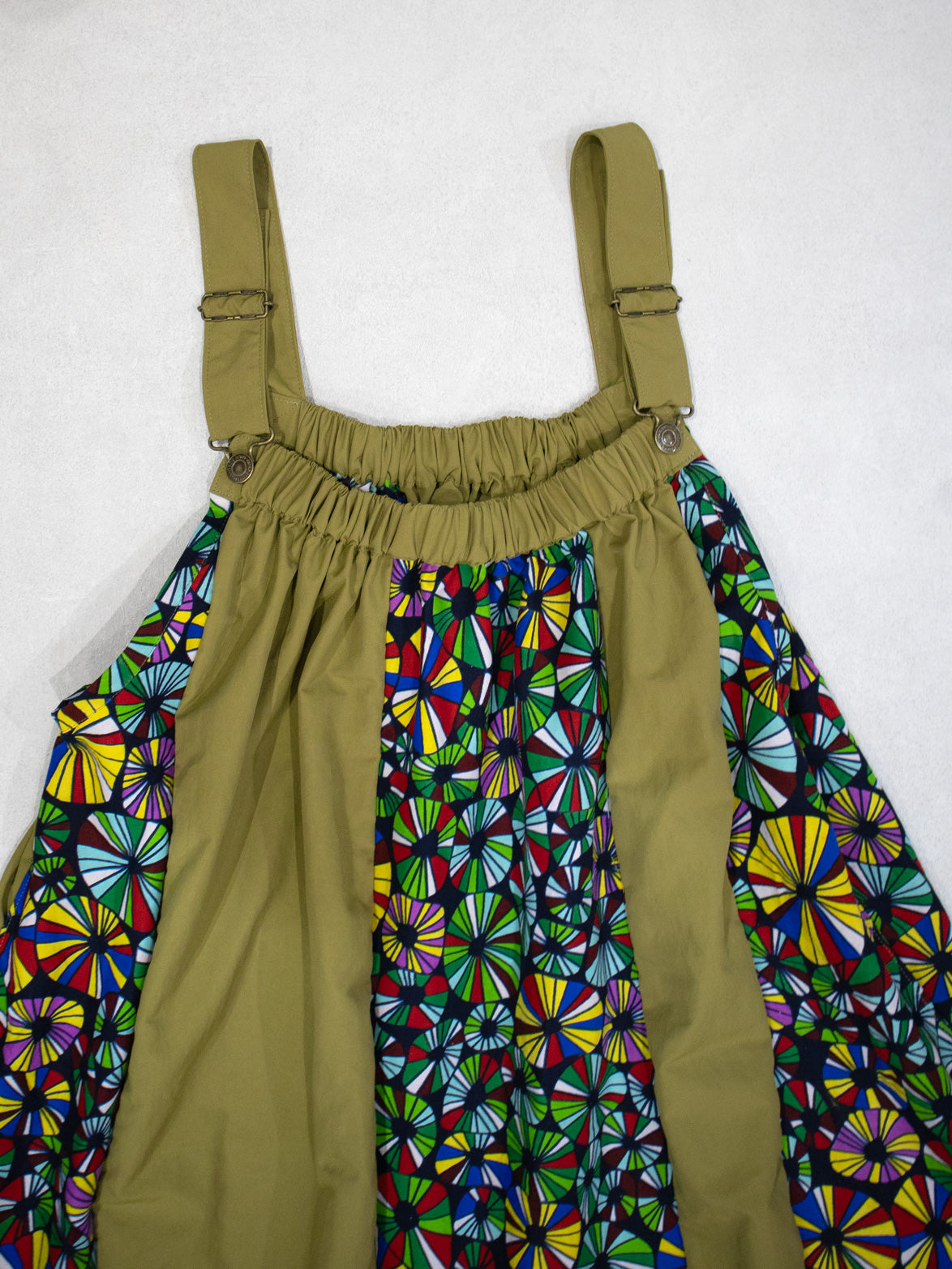 撥水サスペンダーワンピースPATCHWORK／KAH・CANDY