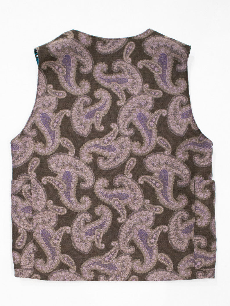 イタリア製ジャガード織VEST／BROWNPURPLE