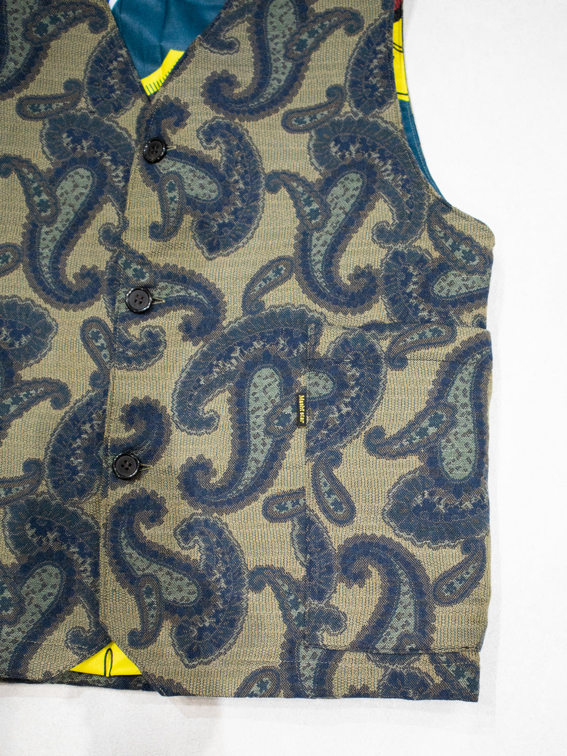 イタリア製ジャガード織VEST／KAHKIBLUE