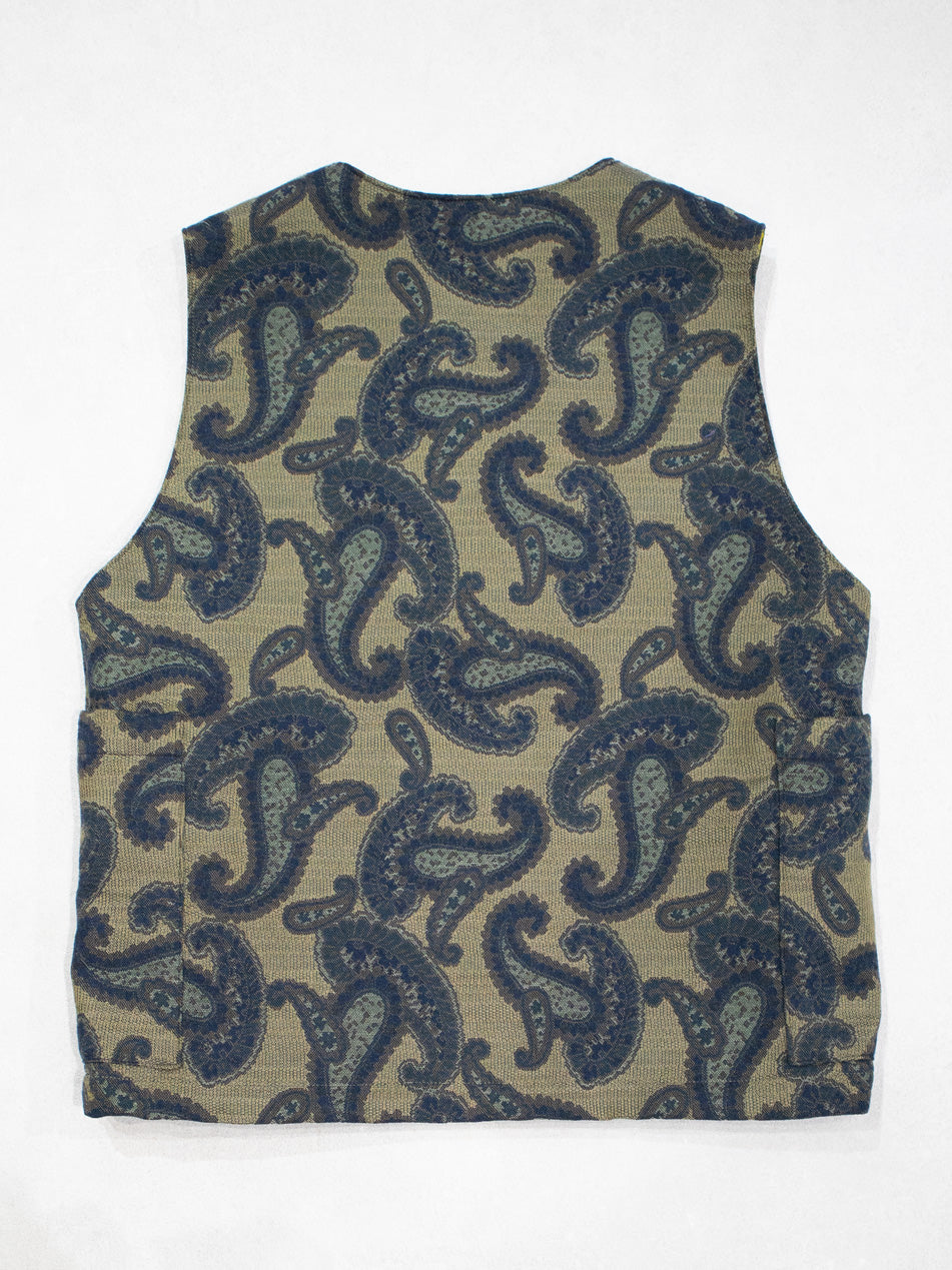 イタリア製ジャガード織VEST／KAHKIBLUE