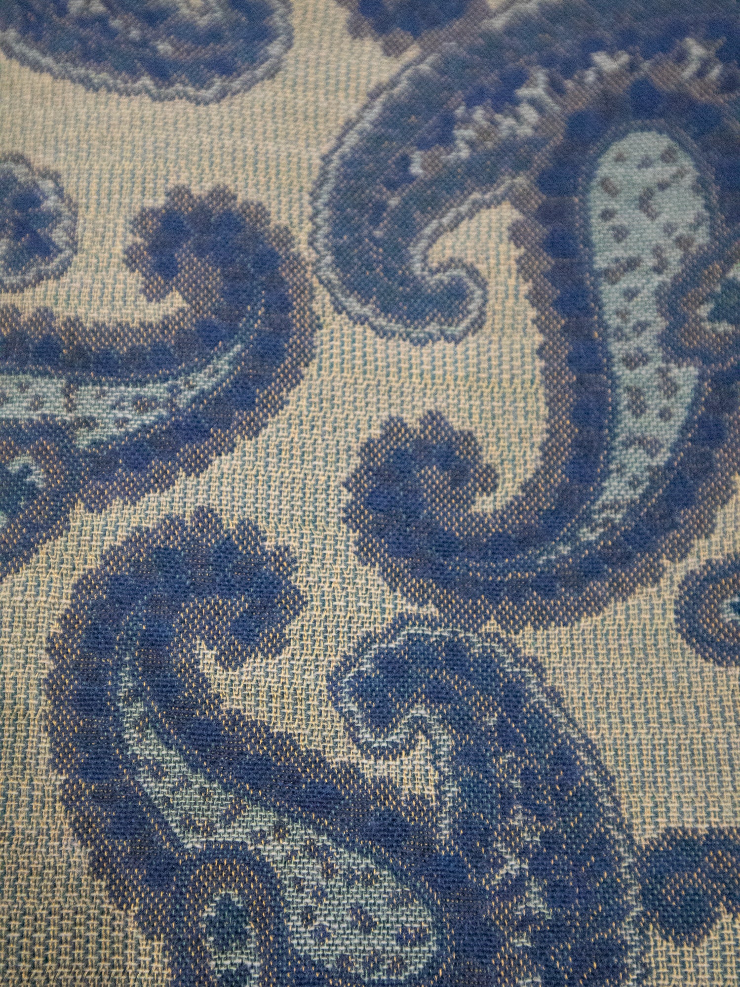 イタリア製ジャガード織VEST／KAHKIBLUE