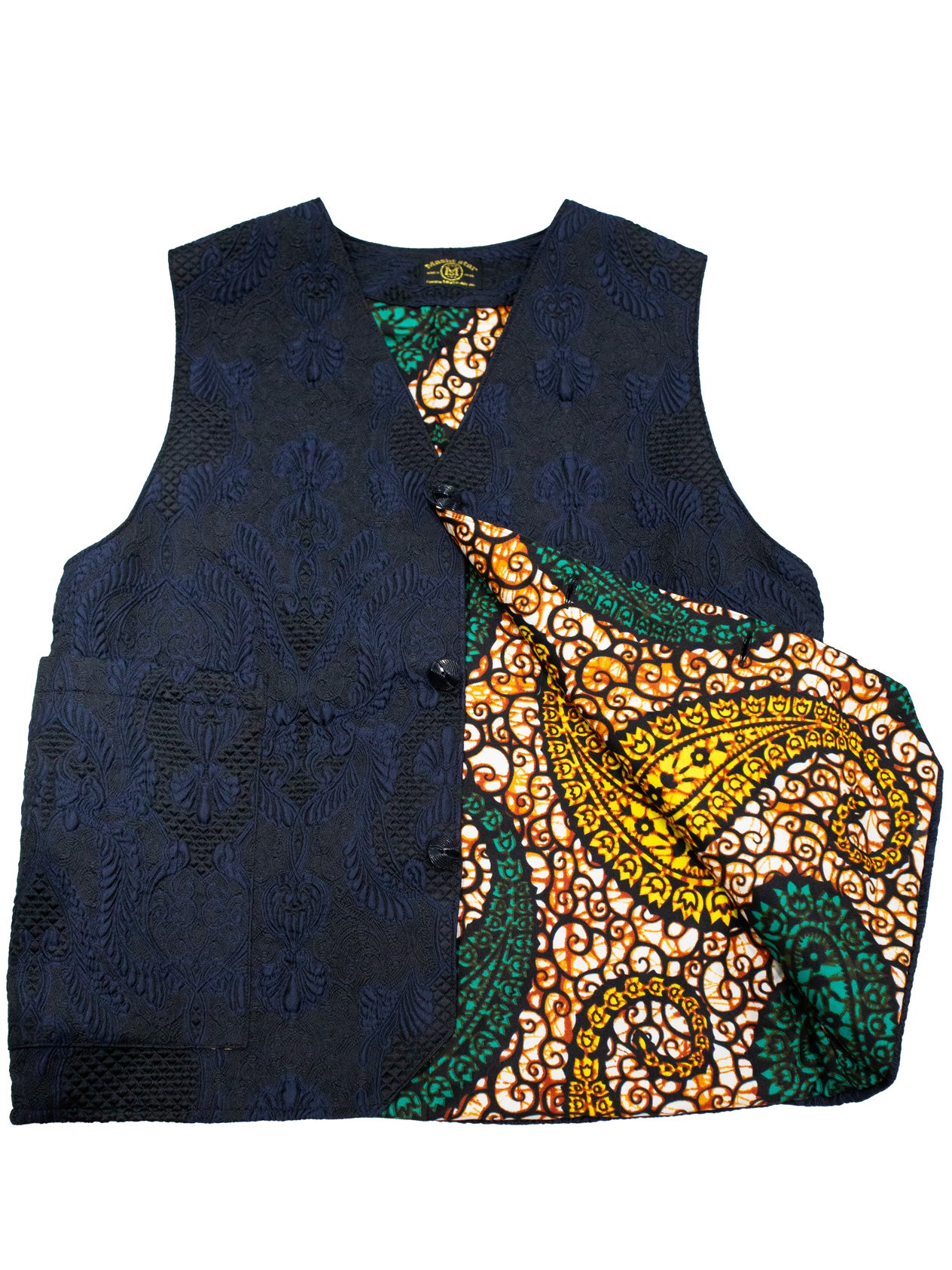 ヨーロッパ製ジャガード織VEST／BLUE