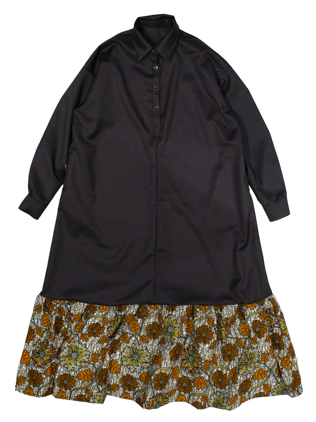 ウールワンピース／BROWN・FROWER