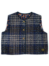 イタリア製生地のツィードベスト／BLUE