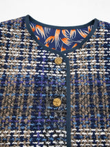 イタリア製生地のツィードベスト／BLUE