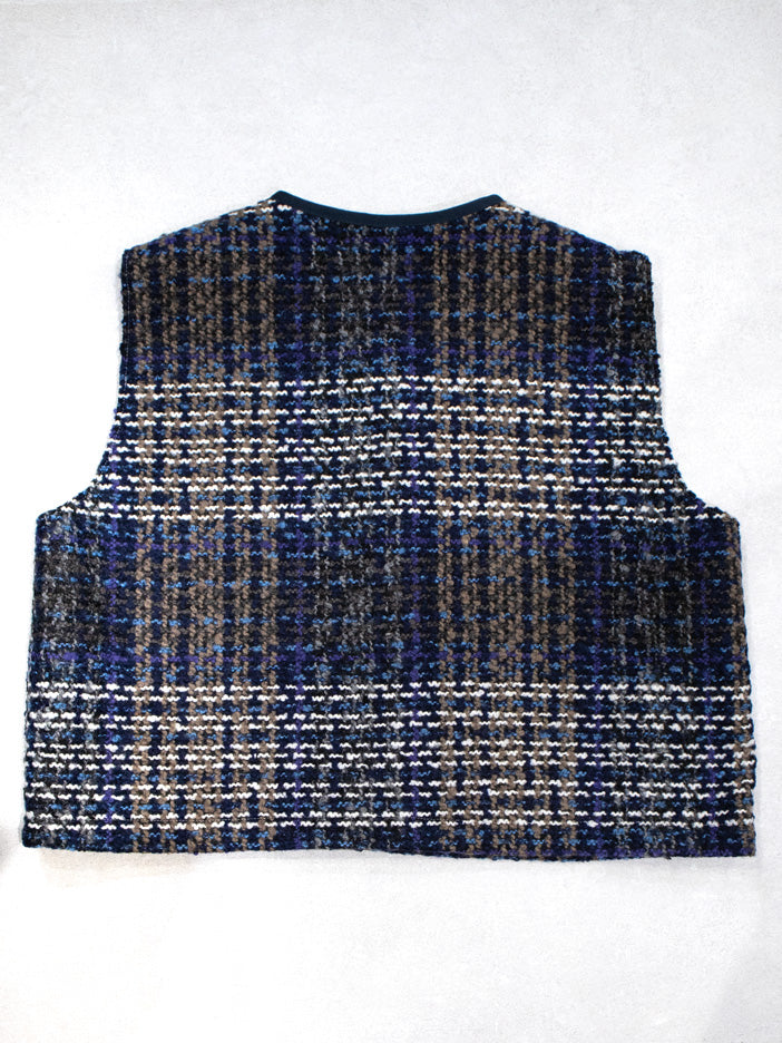 イタリア製生地のツィードベスト／BLUE