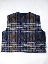 イタリア製生地のツィードベスト／BLUE