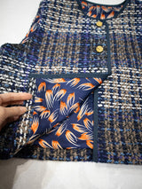 イタリア製生地のツィードベスト／BLUE