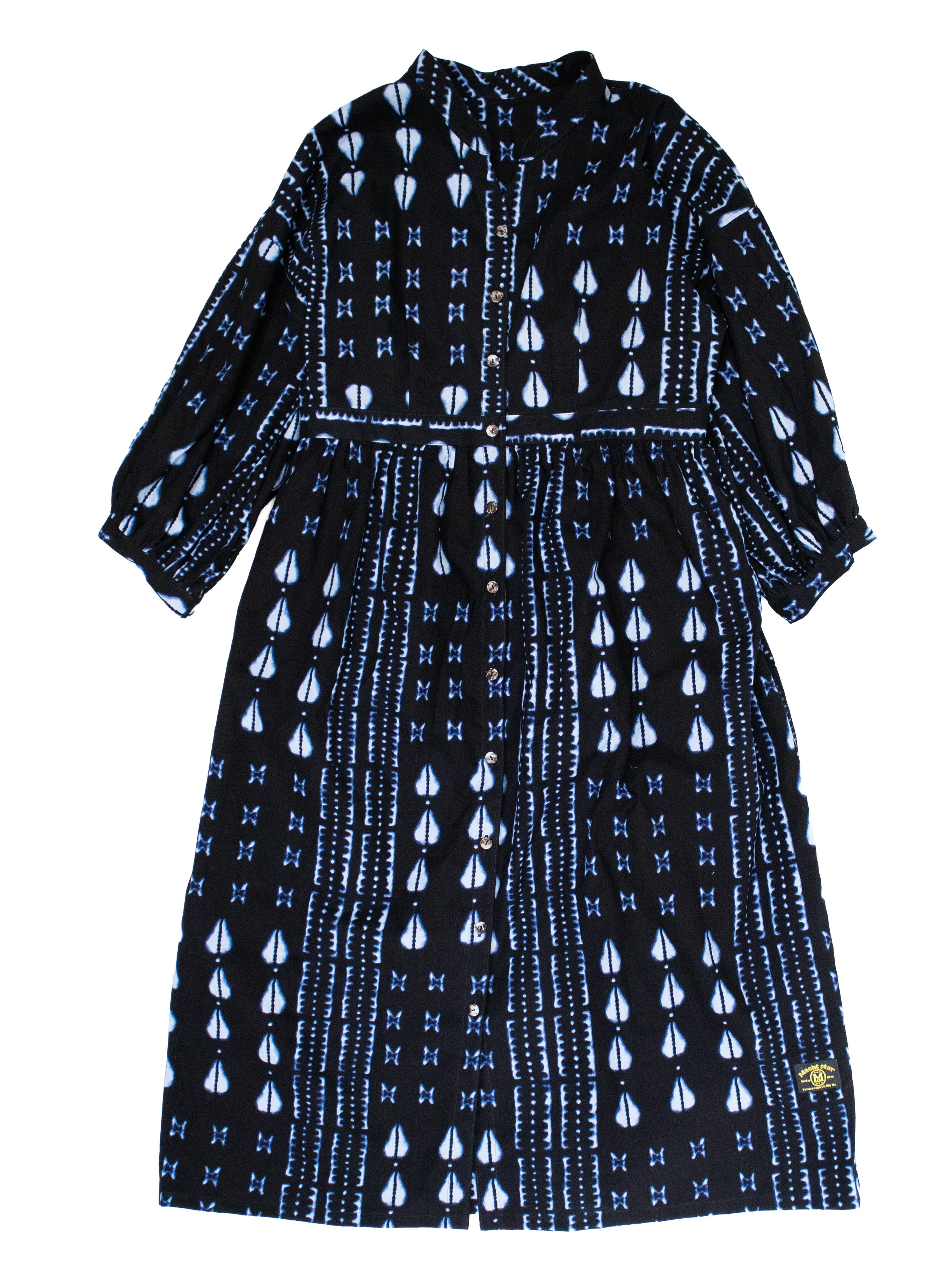 ビショップ８スリーブ前開きワンピース／INDIGO DYE