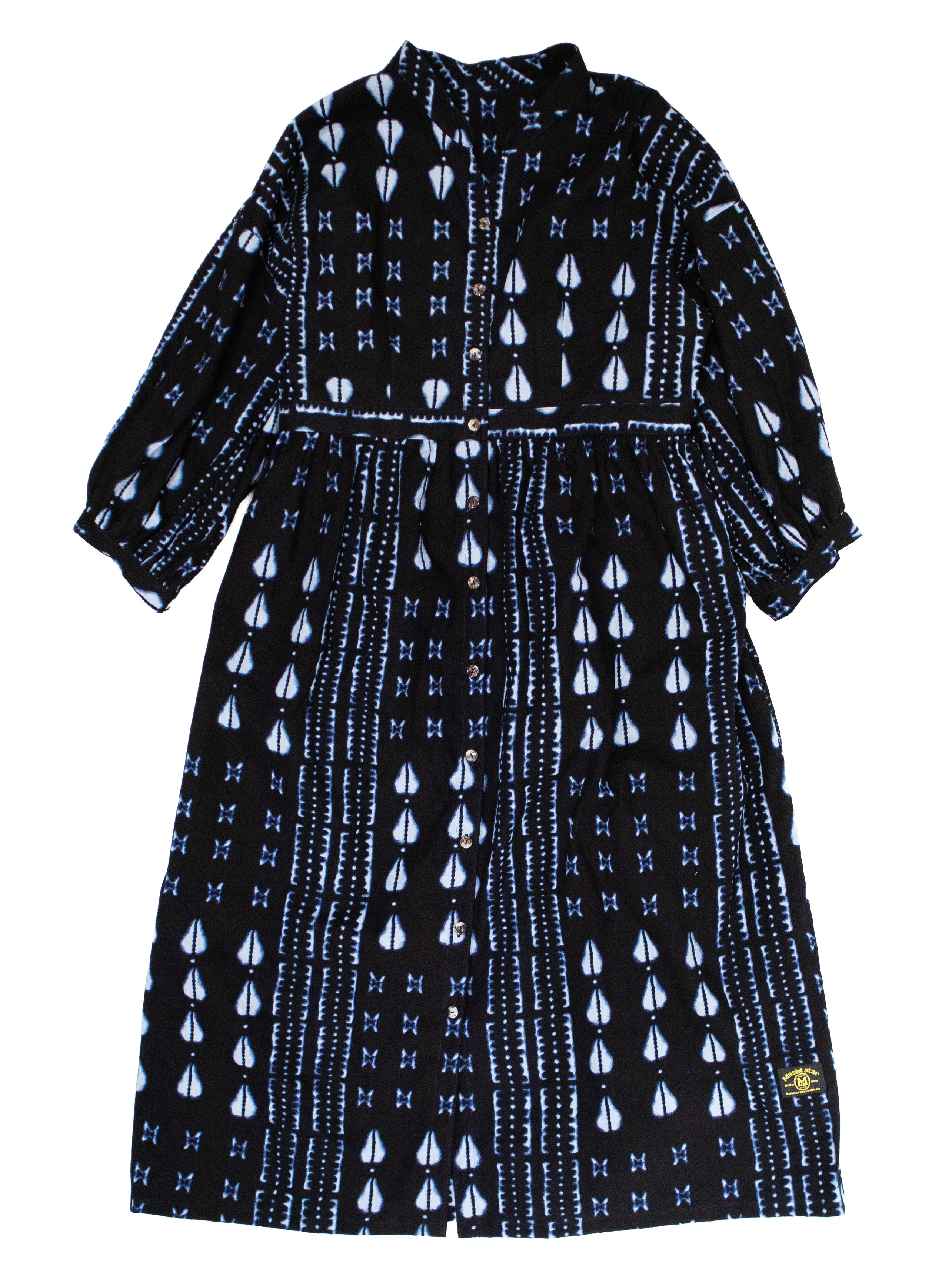 ビショップ８スリーブ前開きワンピース／INDIGO DYE