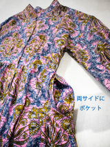 ビショップ８スリーブ前開きワンピース／PINK FLOWER
