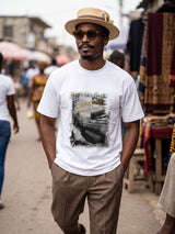 SANKOFAガーナフォトvintage風Tシャツ／OFF WHITE