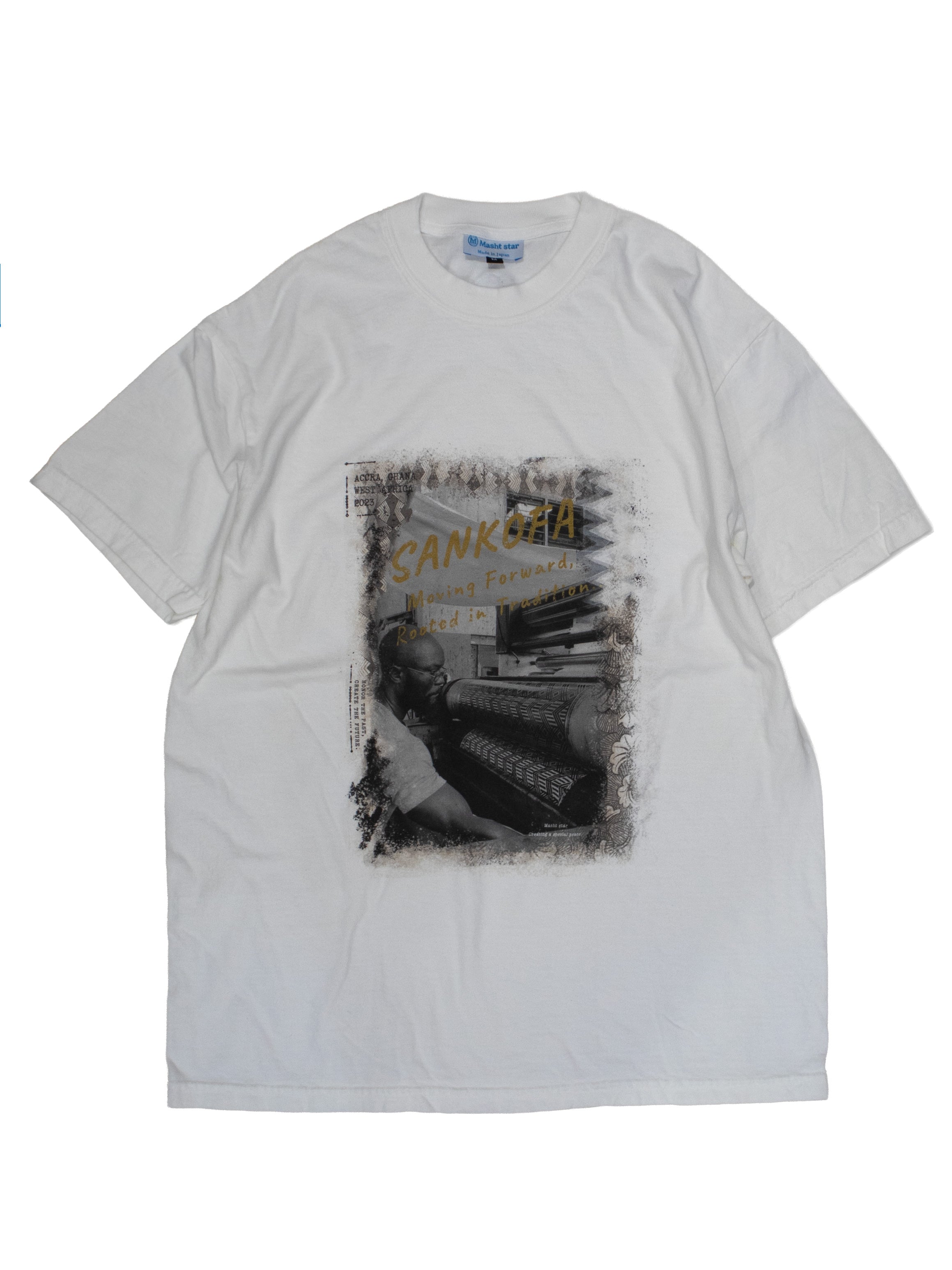 SANKOFAガーナフォトvintage風Tシャツ／OFF WHITE