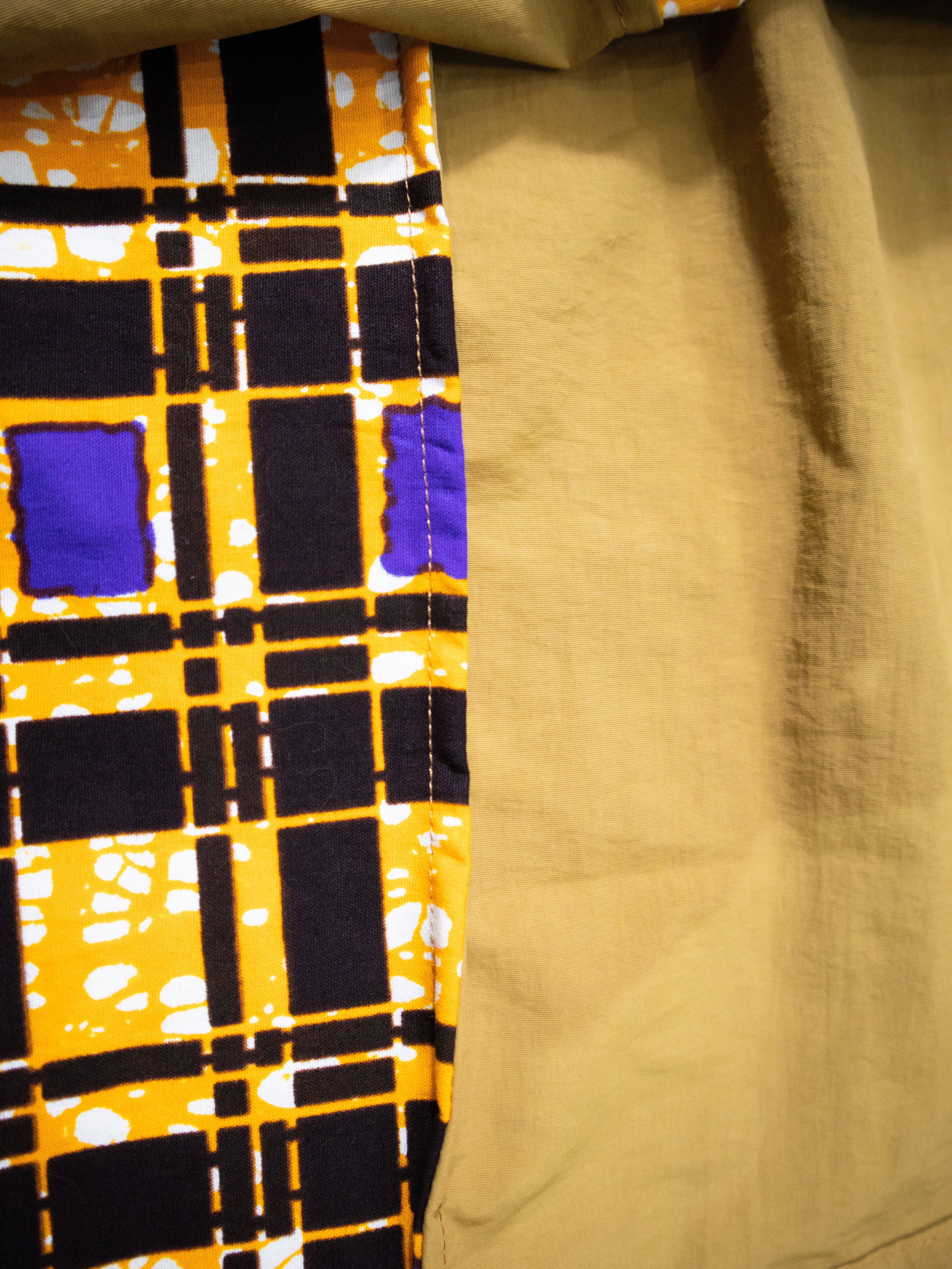 撥水サスペンダーワンピースPATCHWORK／YELPURCHECK