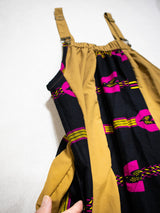 撥水サスペンダーワンピースPATCHWORK／BLACKSWARROW