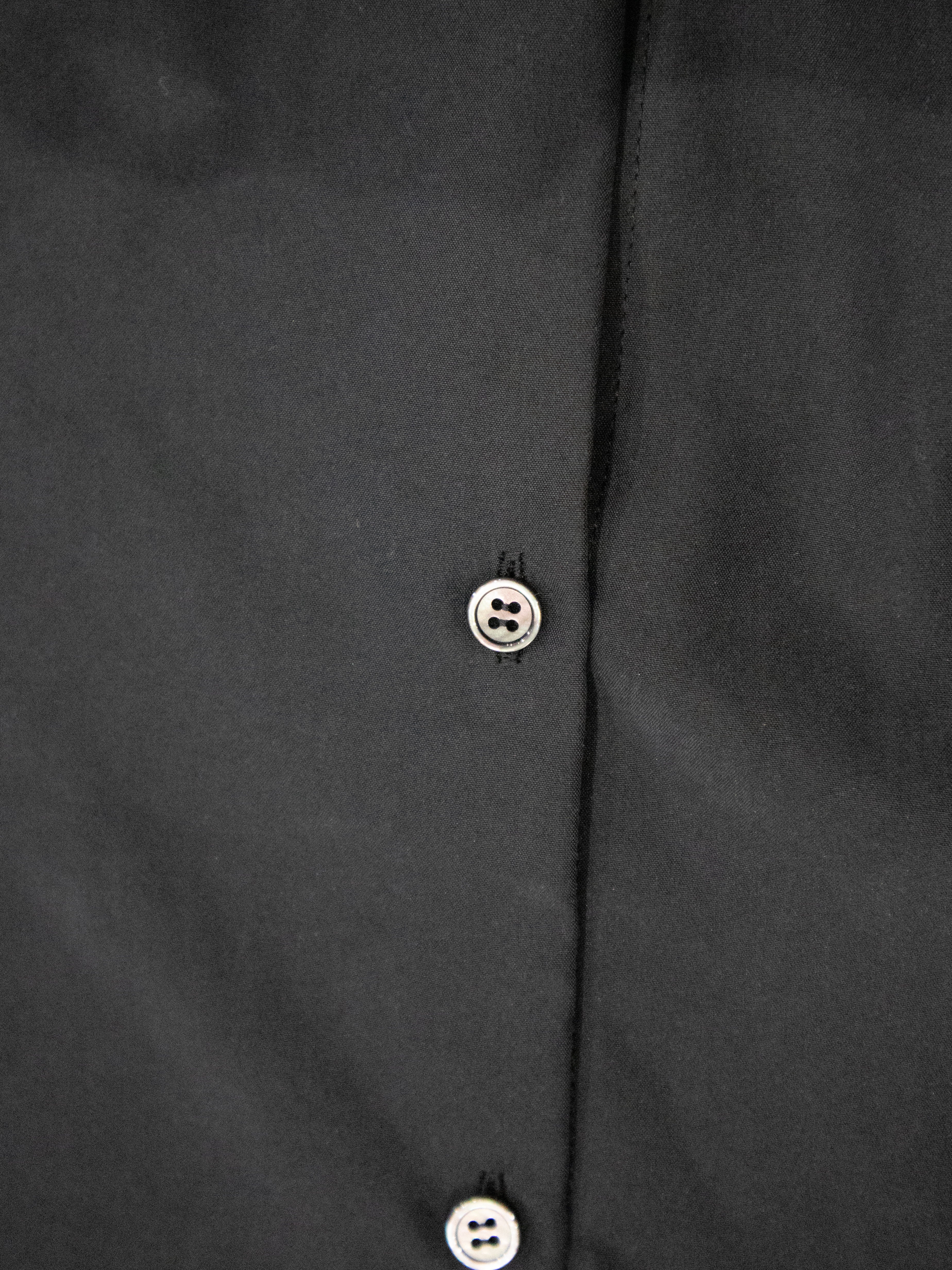 PATCHWORKパウダー長袖シャツ L size／BLACK