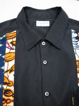PATCHWORKパウダー長袖シャツ L size／BLACK
