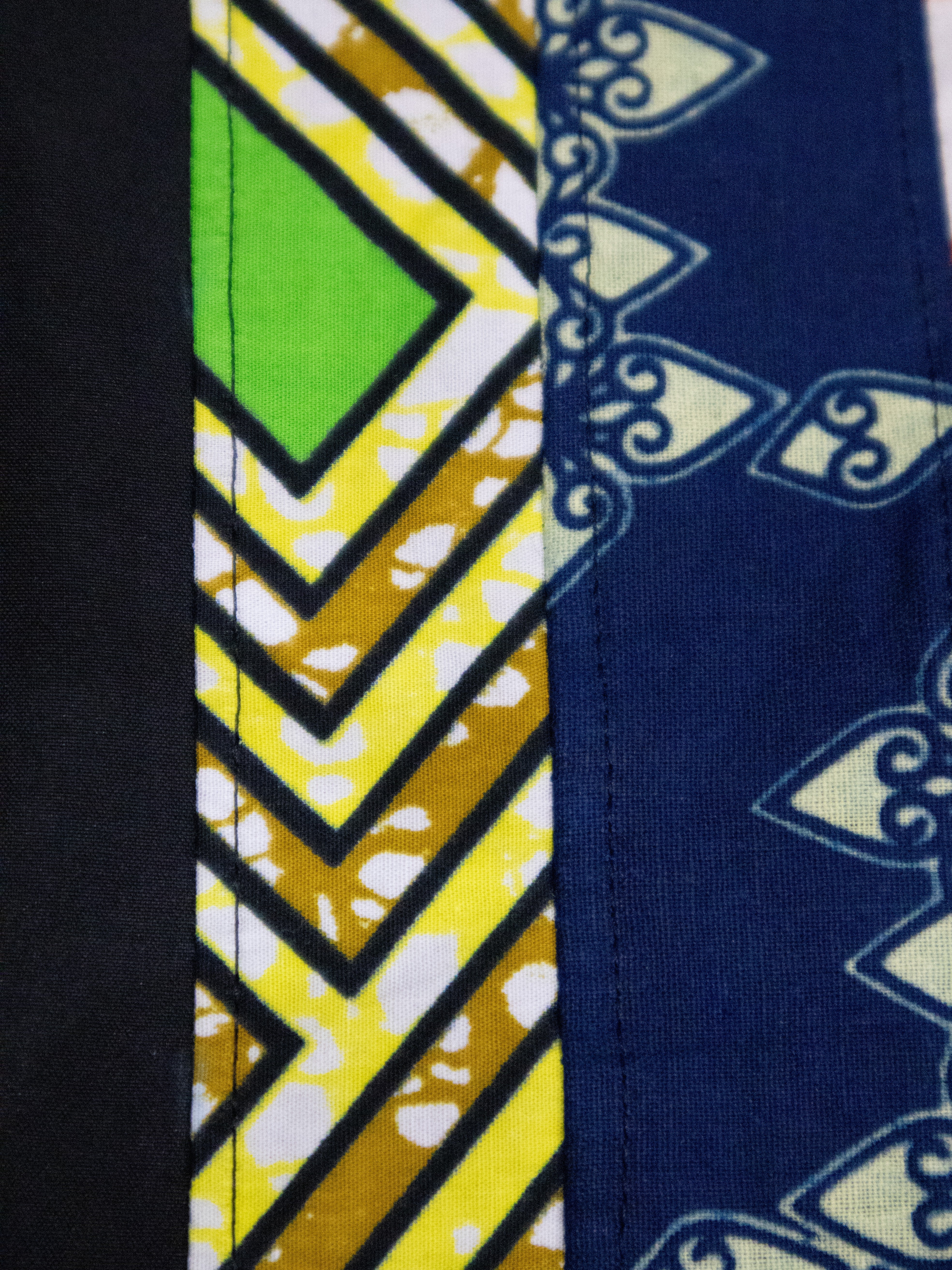 PATCHWORKパウダー長袖シャツ L size／BLACK