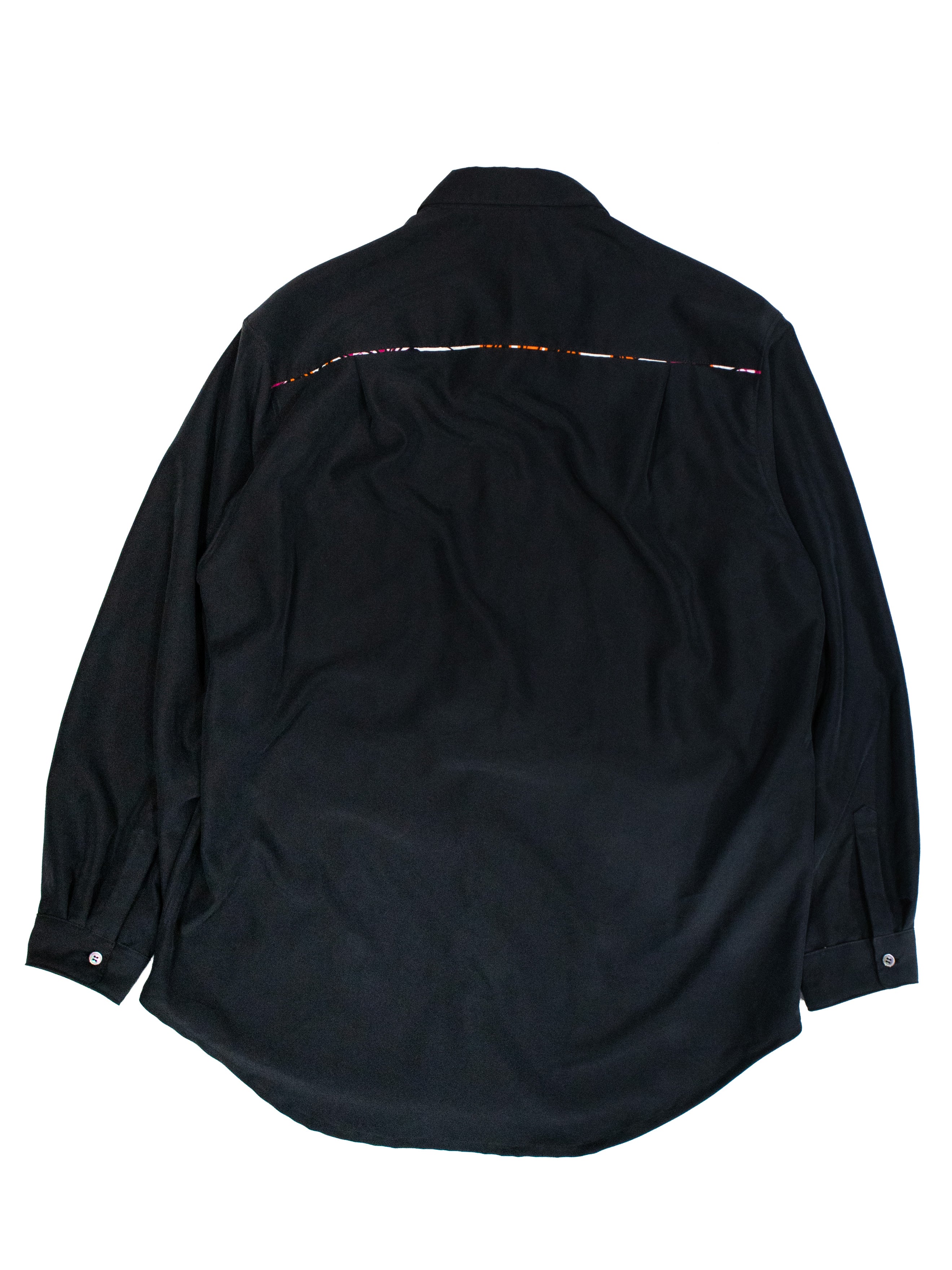 PATCHWORKパウダー長袖シャツ L size／BLACK